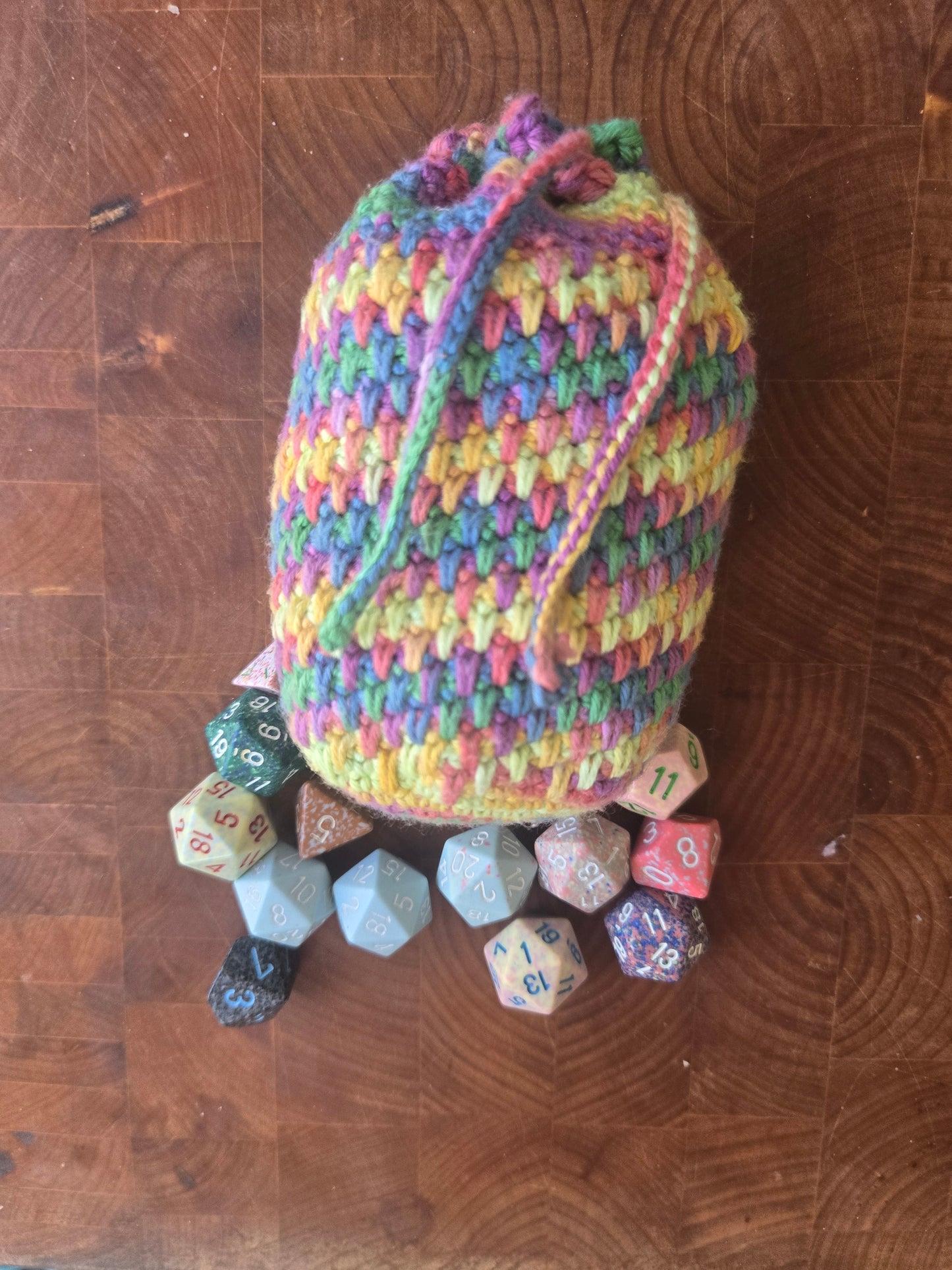 Extra large rainbow dice bag