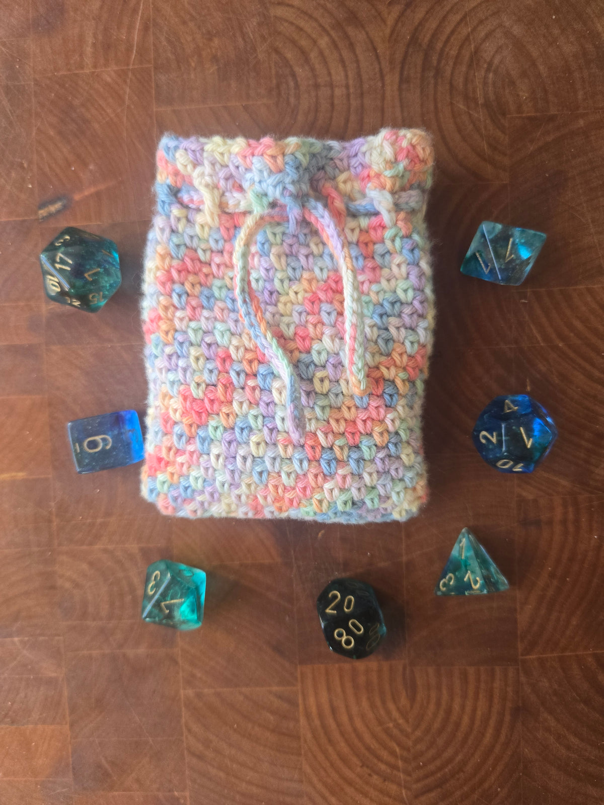 Rainbow standard 7 die set Dice Pouch