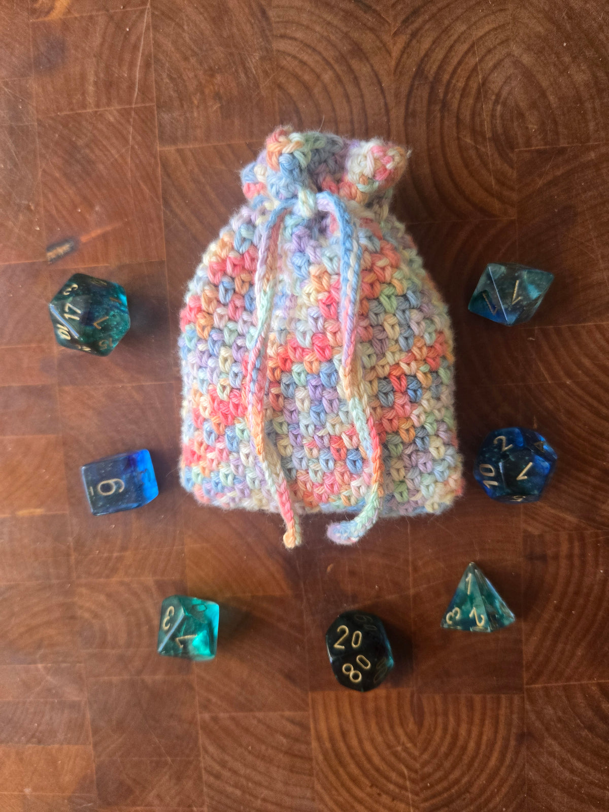 Rainbow standard 7 die set Dice Pouch
