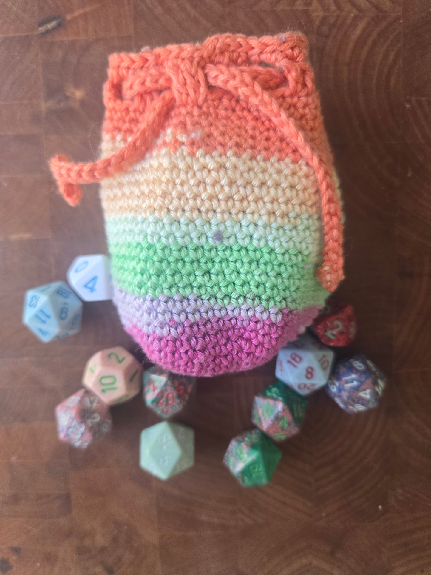Large Multicoloured dice bag!