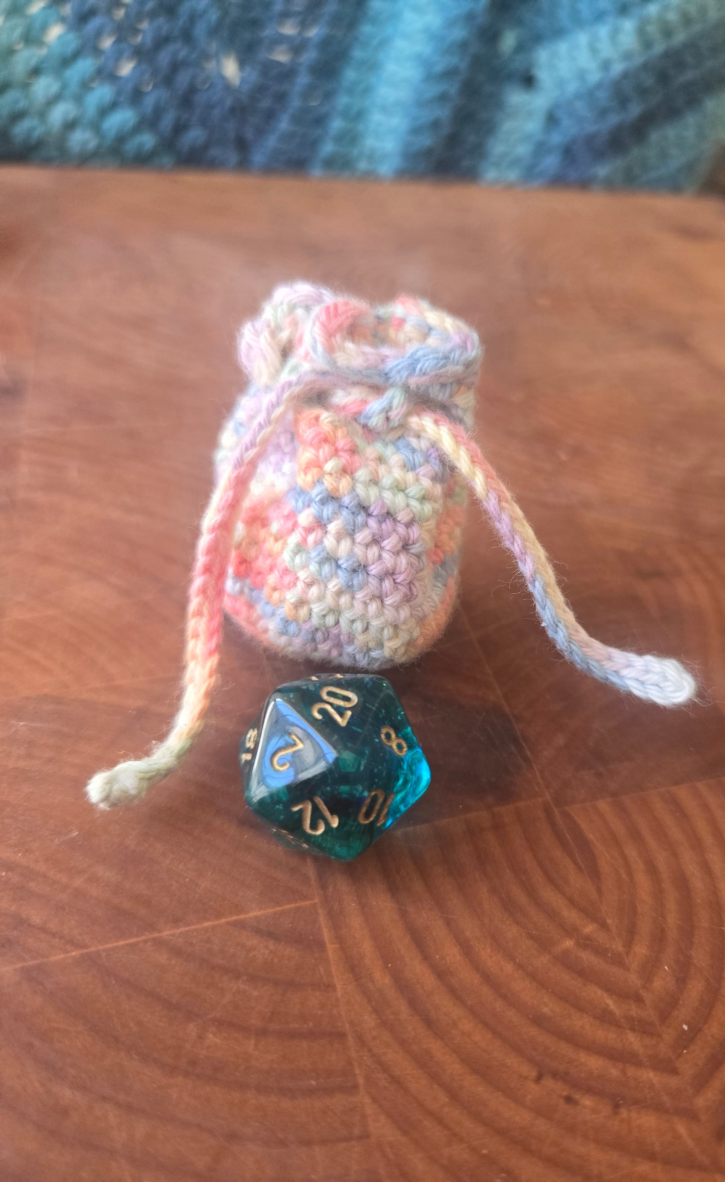 Rainbow D20 sized dice bag
