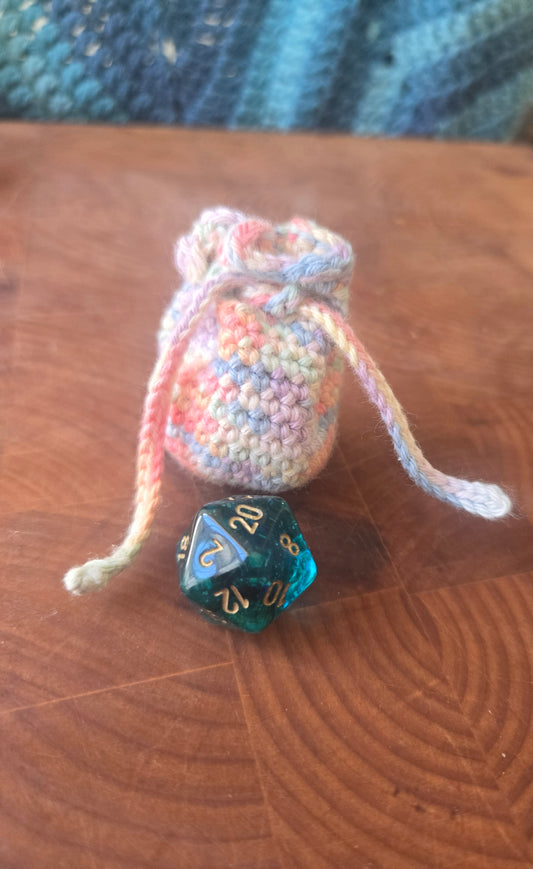 Rainbow D20 sized dice bag