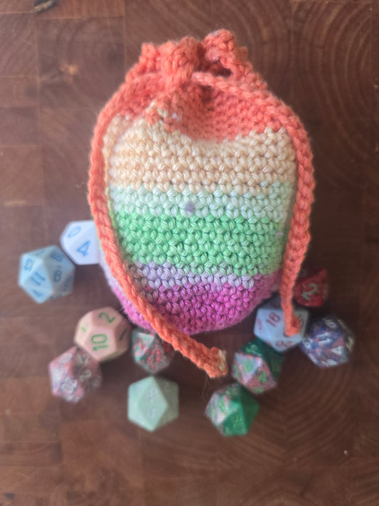 Large Multicoloured dice bag!
