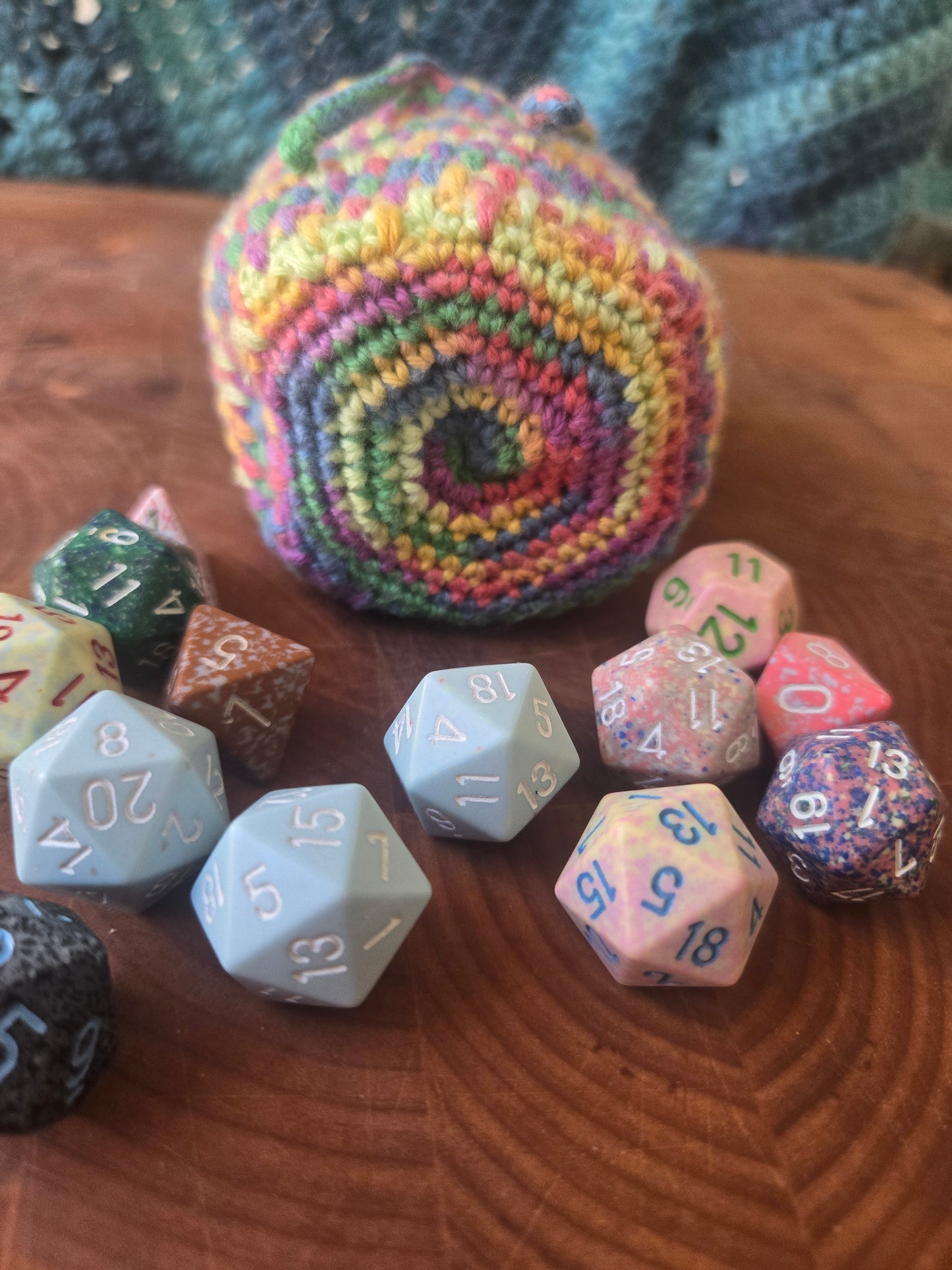 Extra large rainbow dice bag